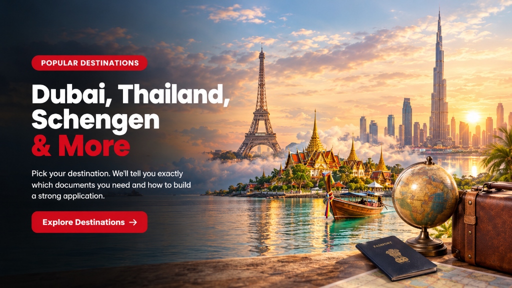 Popular Destinations - Dubai, Thailand, Schengen & More Tourist Visas - Explore Destinations - The Fusion World